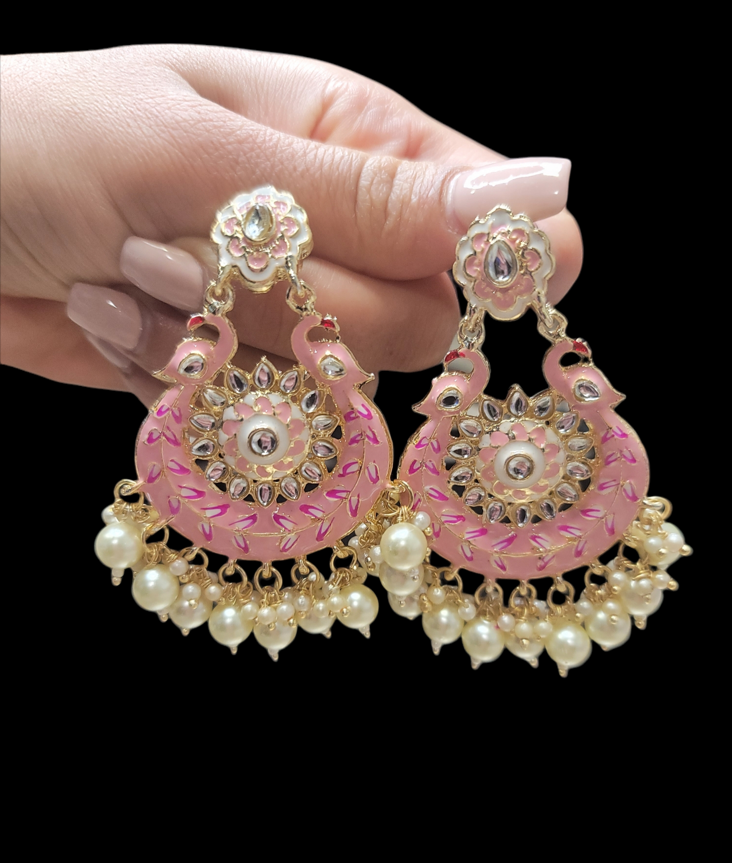 Meenakari Chandbali Earrings