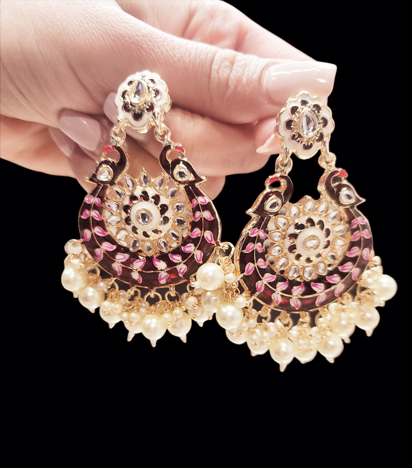 Meenakari Chandbali Earrings