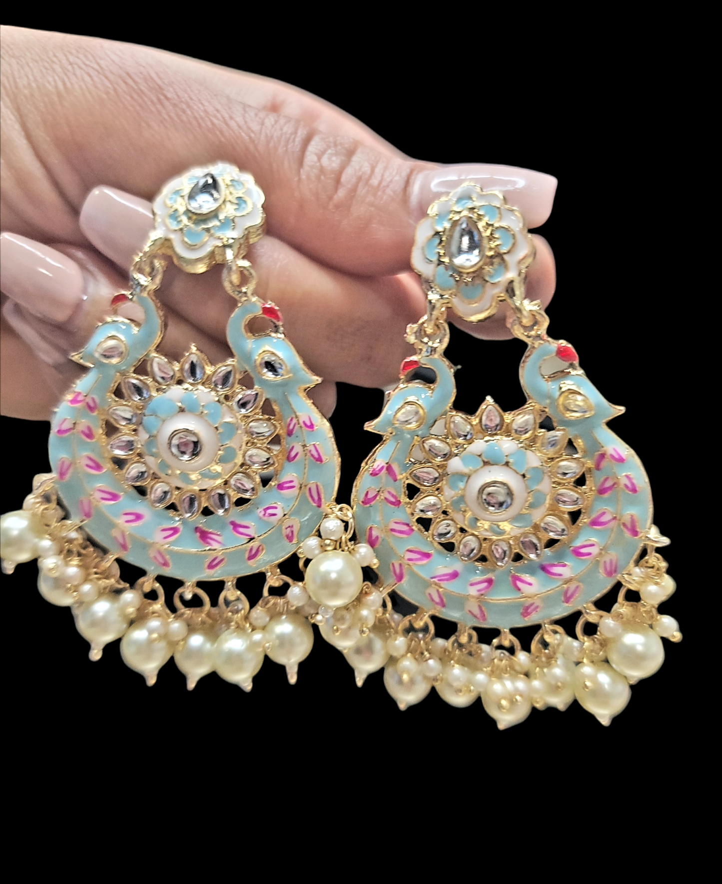 Meenakari Chandbali Earrings