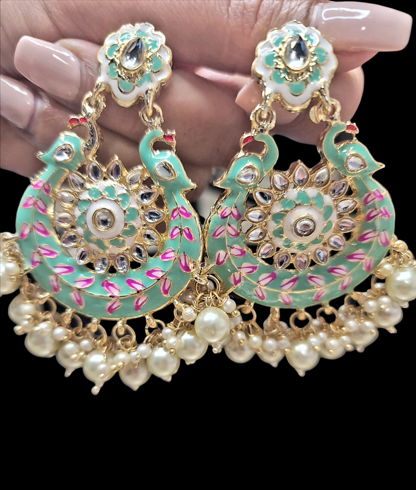 Meenakari Chandbali Earrings