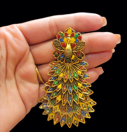 5 Layered Peacock Design Earrings Multi