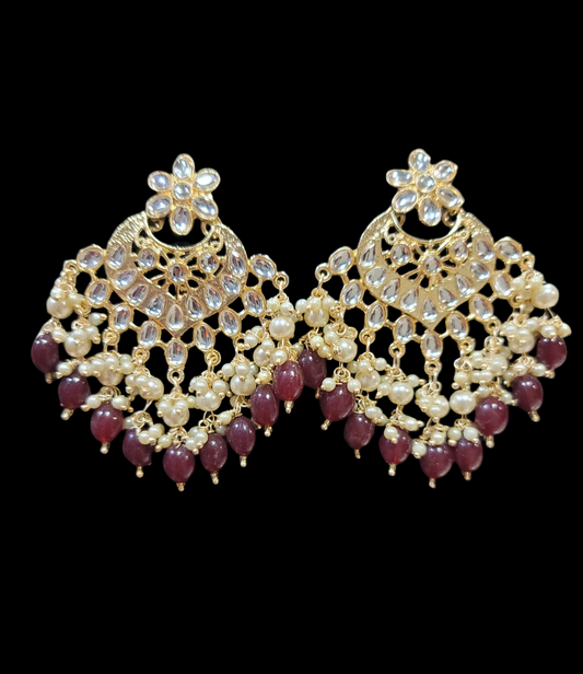 Kundan & Pearls Chandbali Earrings
