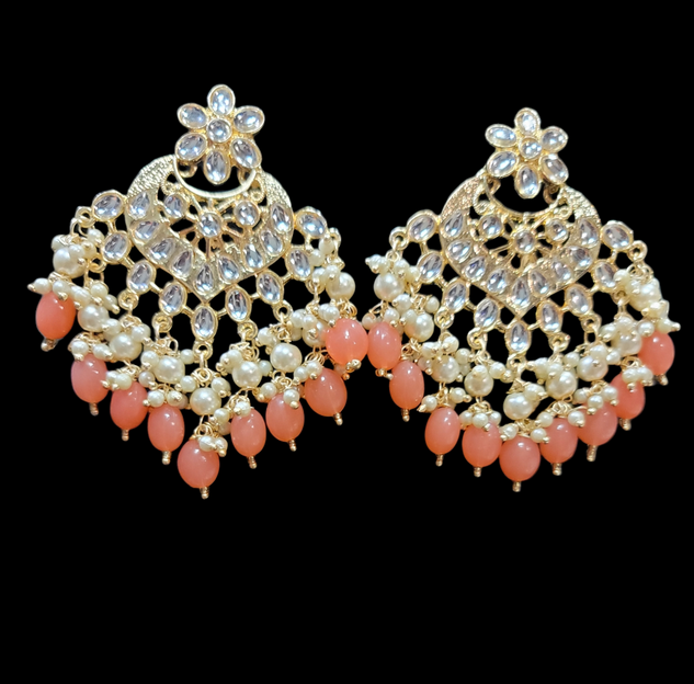 Kundan & Pearls Chandbali Earrings