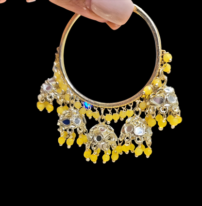 Bali With 5 Drop Jhumkis with mirror