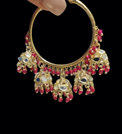 Bali With 5 Drop Jhumkis with mirror