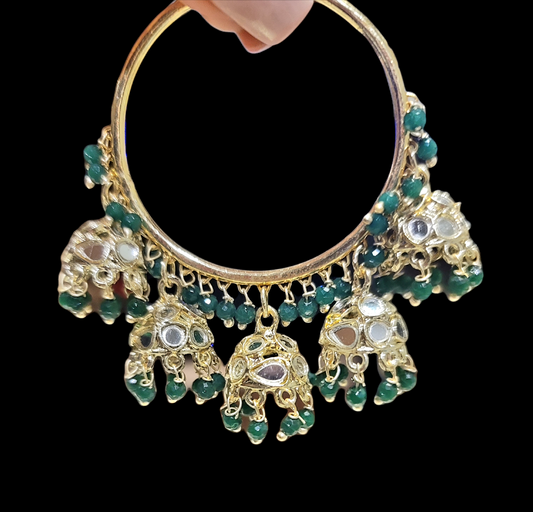 Bali With 5 Drop Jhumkis with mirror