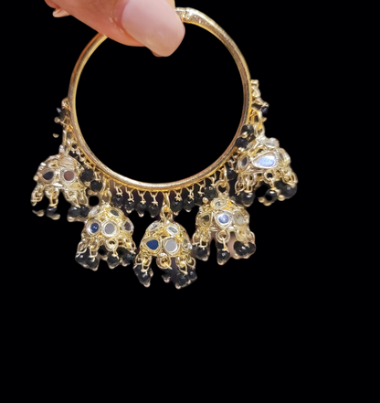 Bali With 5 Drop Jhumkis with mirror