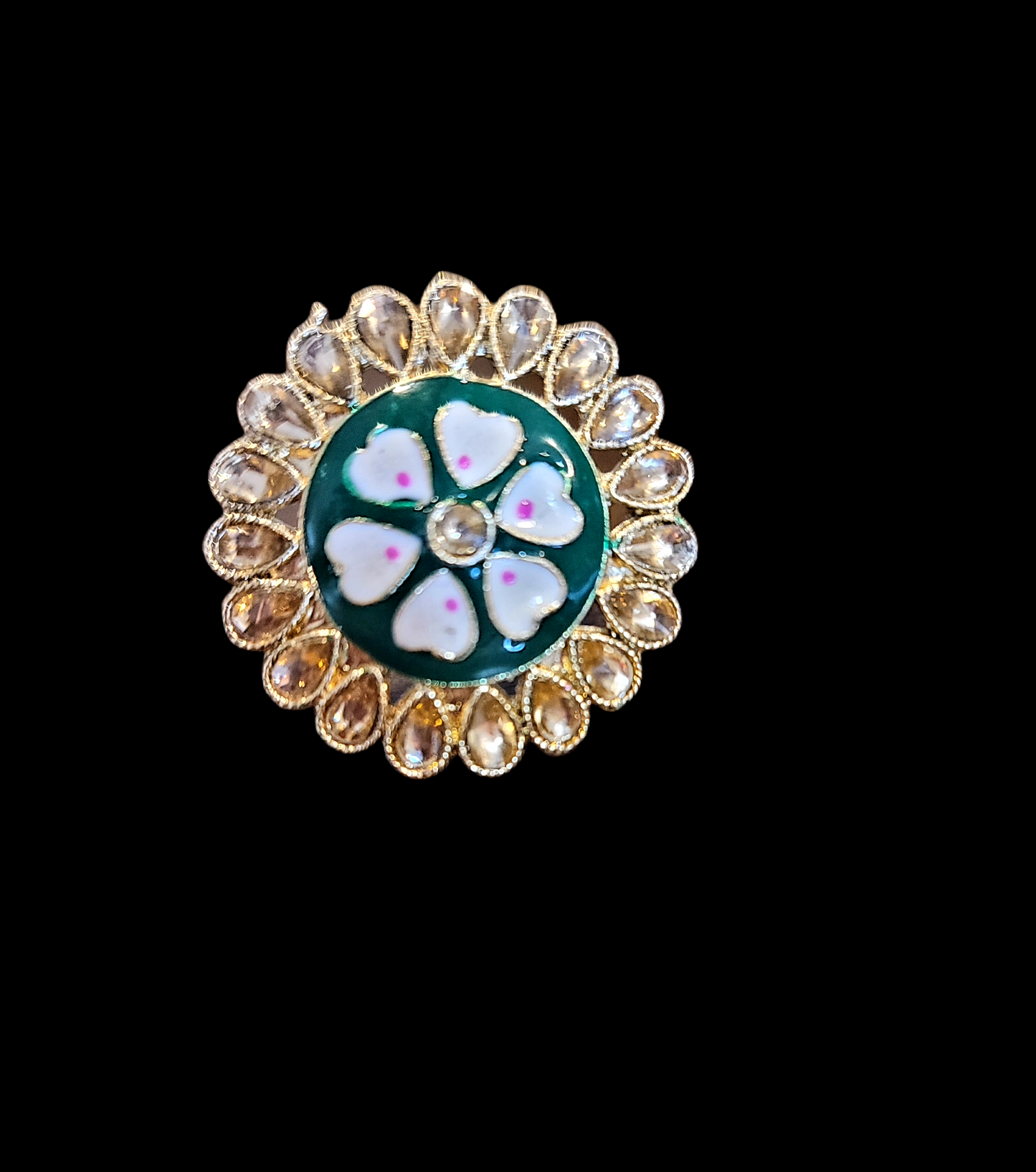 Meenakari & Polki Adjustable Ring