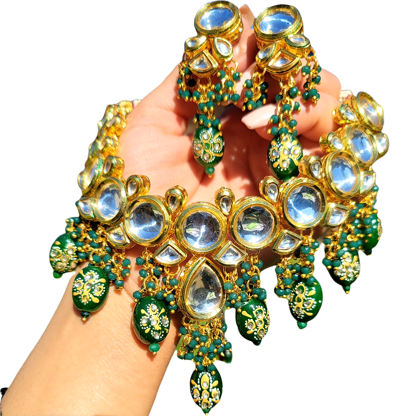 Designer Polki Kundan Meenakari Necklace Set