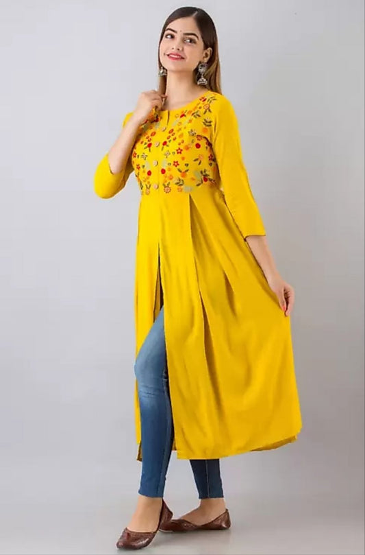 Embroidered Frontslit Women Kurta