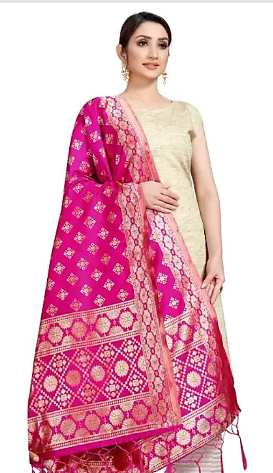 Women Jacquard Wovem Dupatta