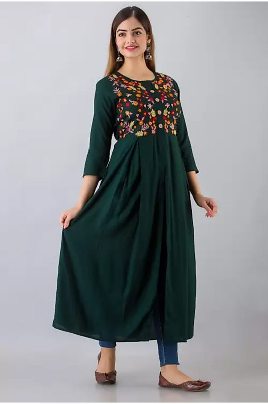 Frontslit Kurta for Summer (Green)