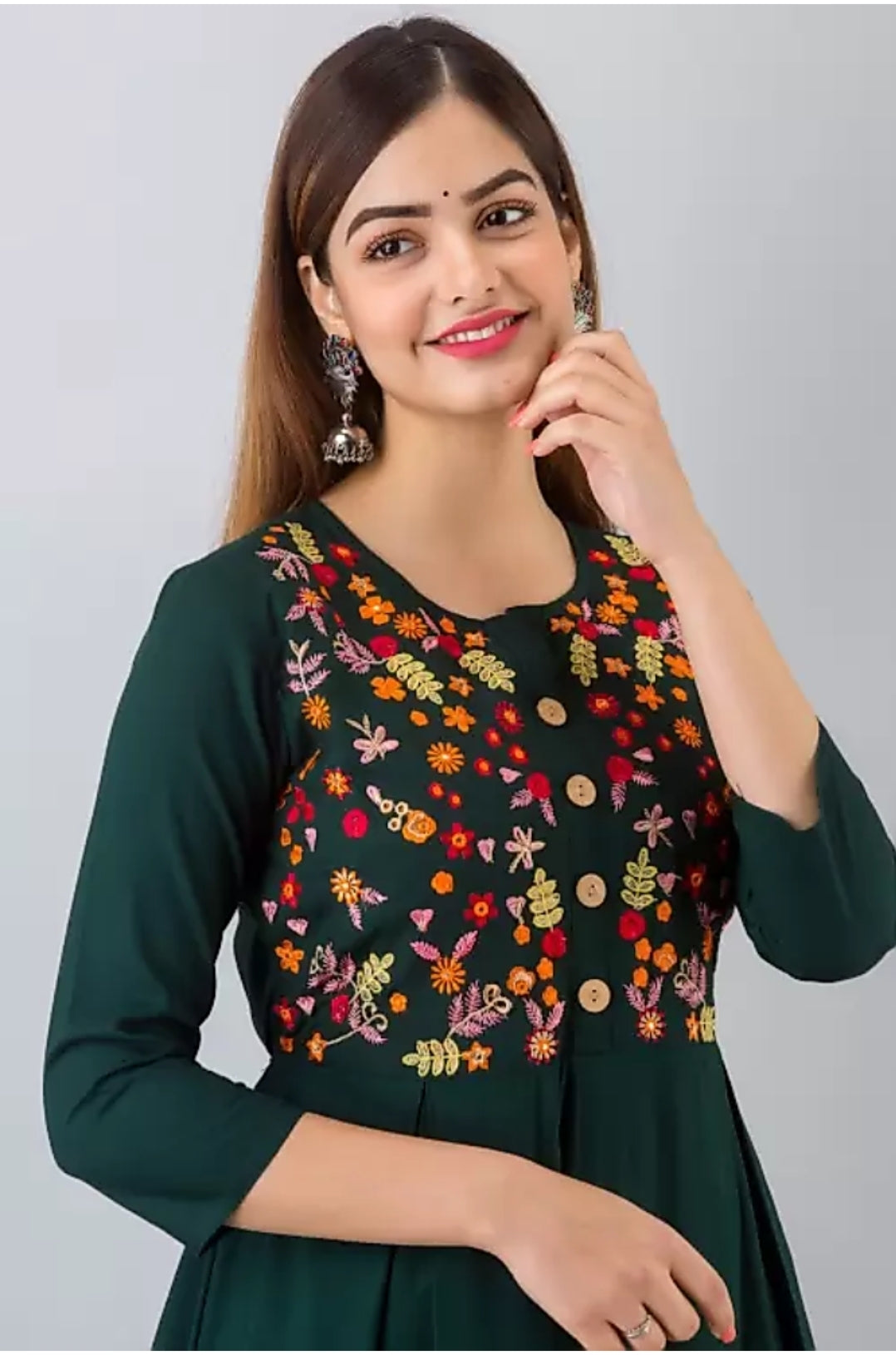 Frontslit Kurta for Summer (Green)