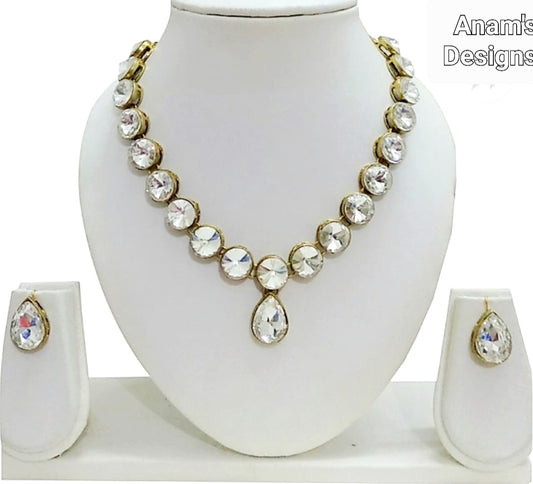 Gold Plated Single Line Necklace set