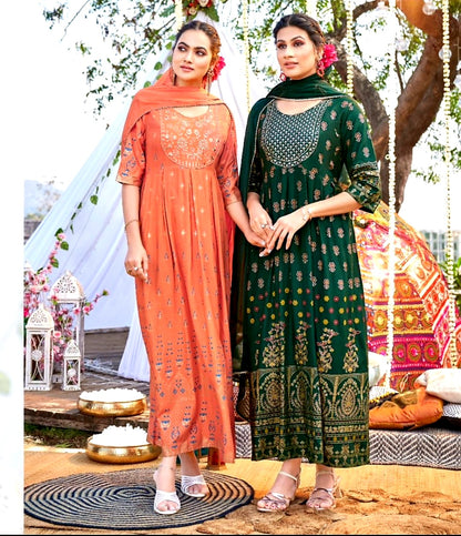 High Quality Fancy Gown With Dupatta