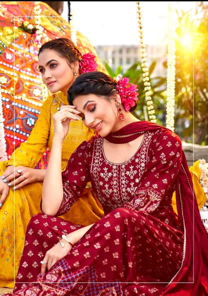 High Quality Fancy Gown With Dupatta