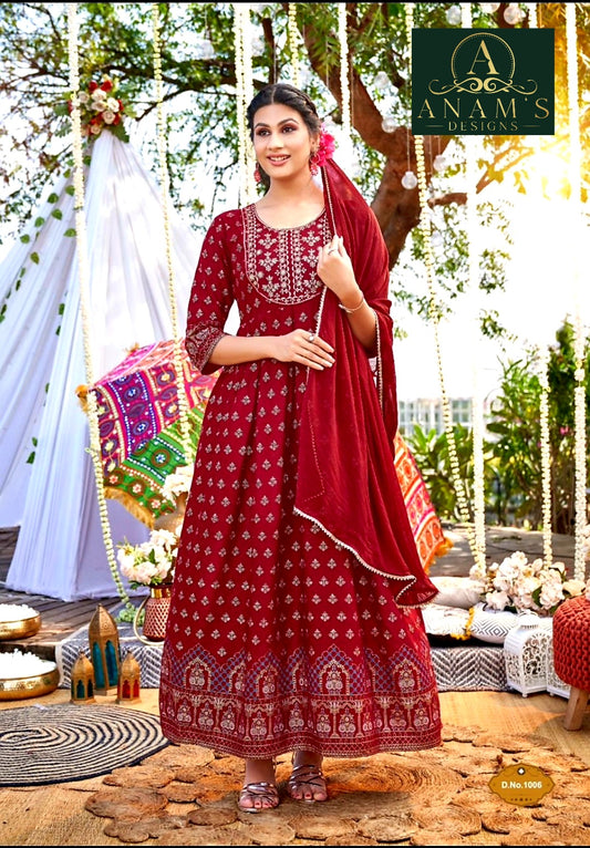 High Quality Fancy Gown With Dupatta