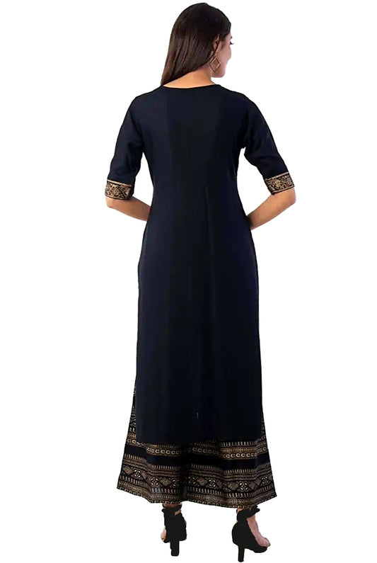 Beautiful Black Straight Kurti With Pants image 3