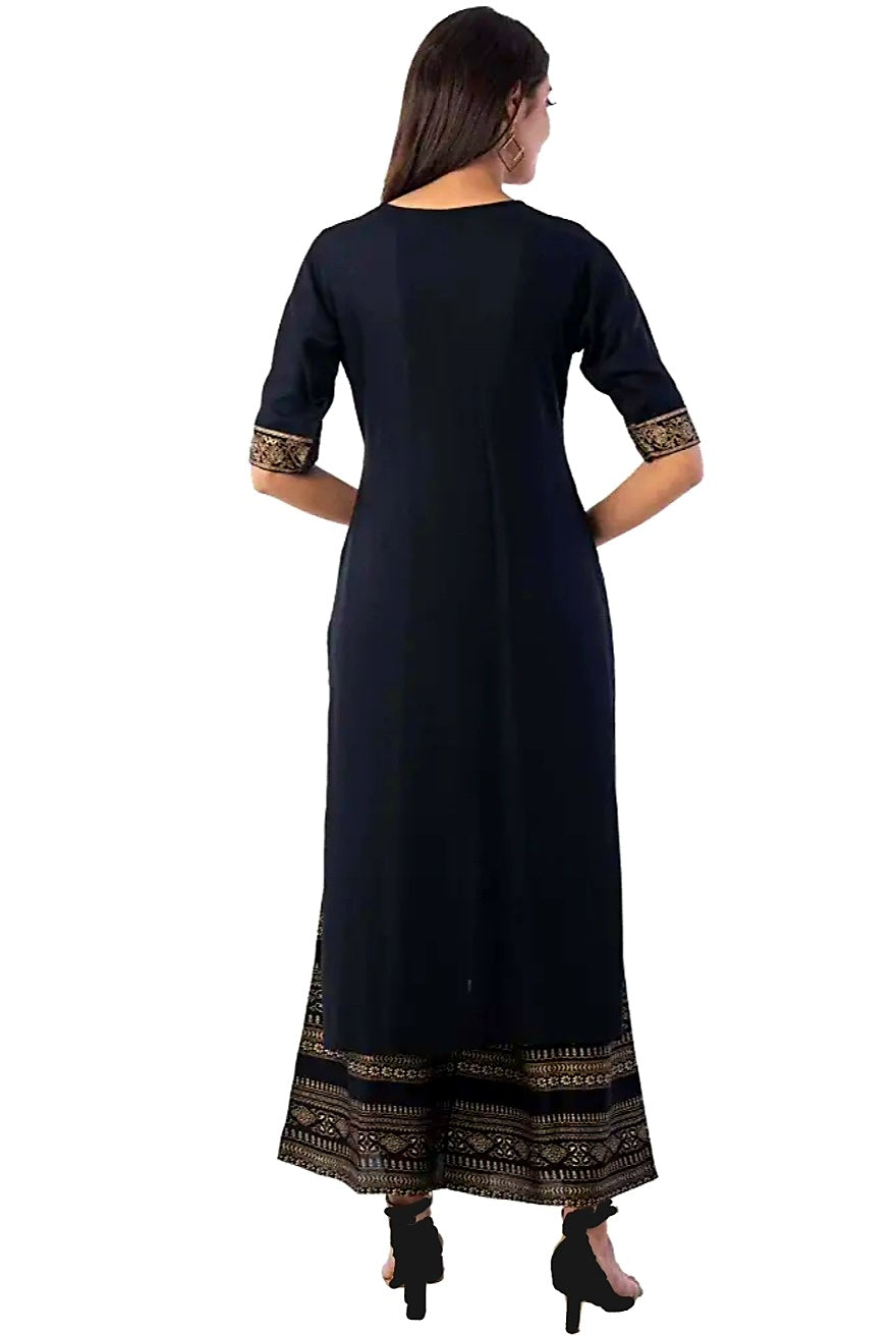 Beautiful Black Straight Kurti With Pants