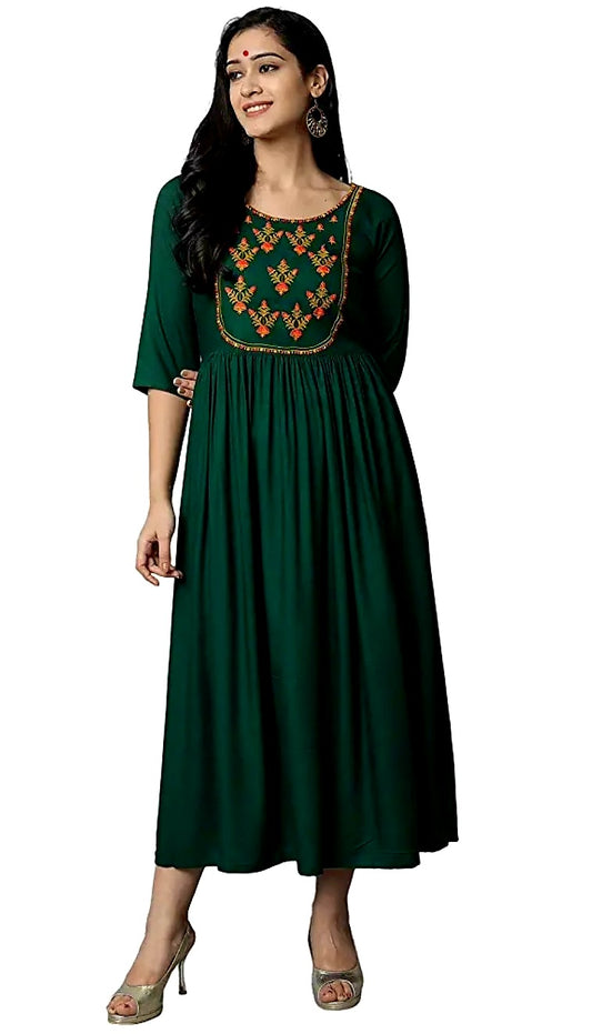 Stylish Embroidered Kurta (Green)