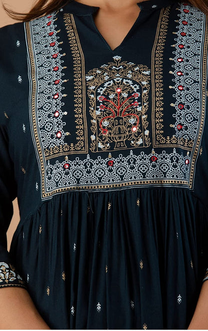 2pc Designer High Cut Straight Kurta