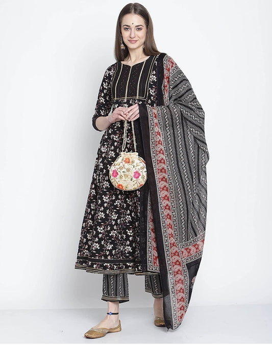 Pure Cotton Stylish Kurta & Palazzo Set With Dupatta