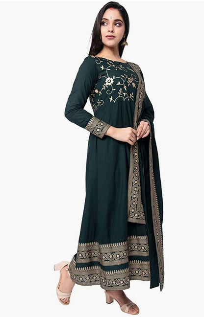 2pc Anarkali Kurti Set With Dupatta