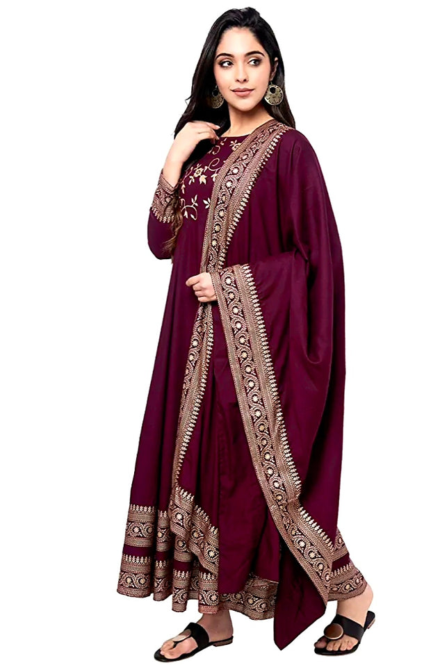 2pc Anarkali Kurti Set With Dupatta