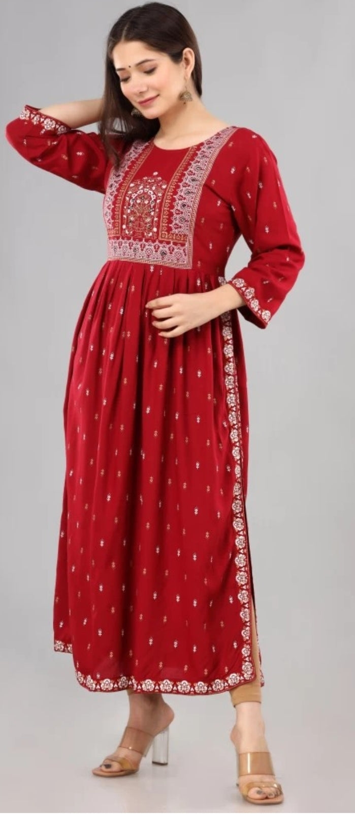 Designer Straight High Cut Kurta