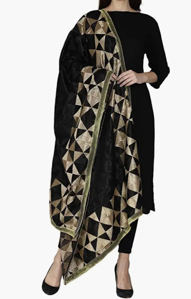 Women Chiffon Embroidered Fulkari