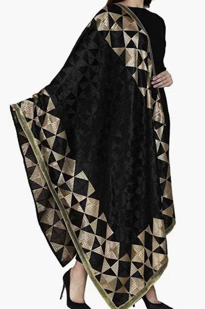 Women Chiffon Embroidered Fulkari
