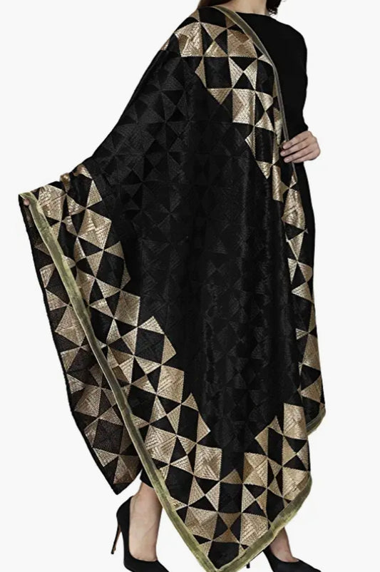 Women Chiffon Embroidered Fulkari image 3