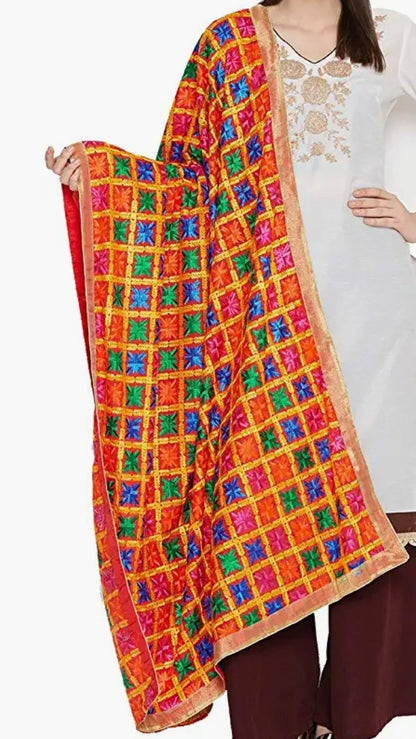 Traditional Fulkari Dupatta Multi