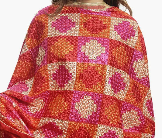 Handmade Fulkari Dupatta Multi