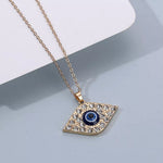 Bohemian Style 14K Gold Evil Eye Protection Pandant & Chain