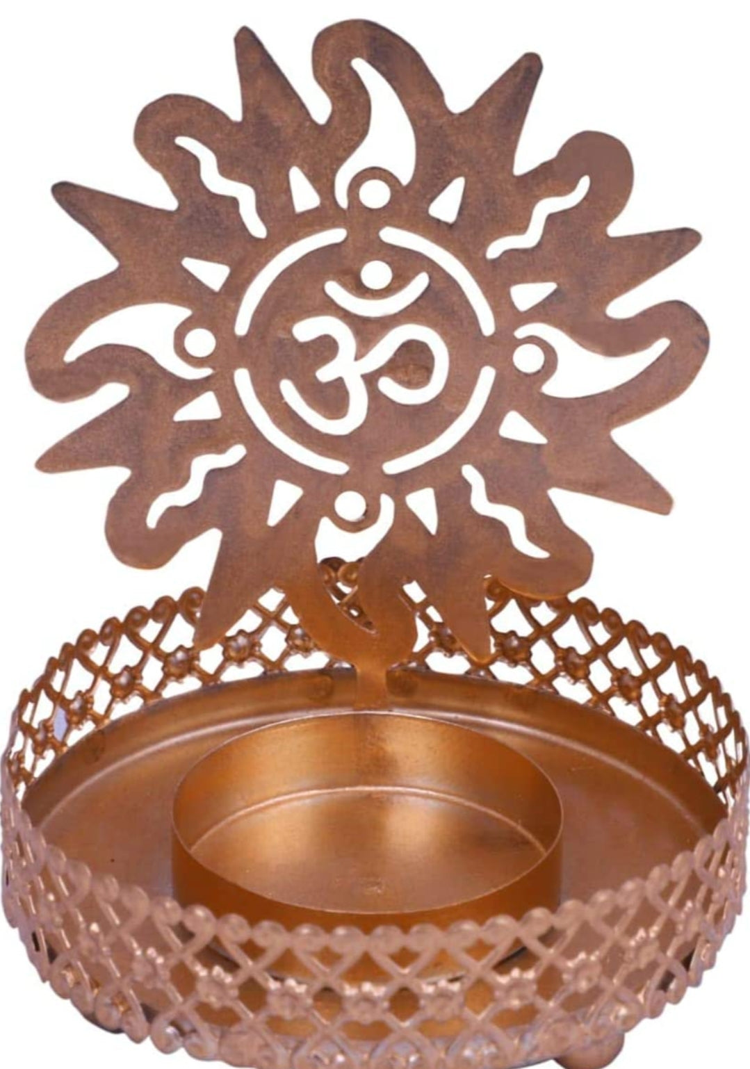 OM Metal Shadow Tealight Candle Holder