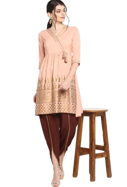 Women Crepe Dhoti Kurti Set.