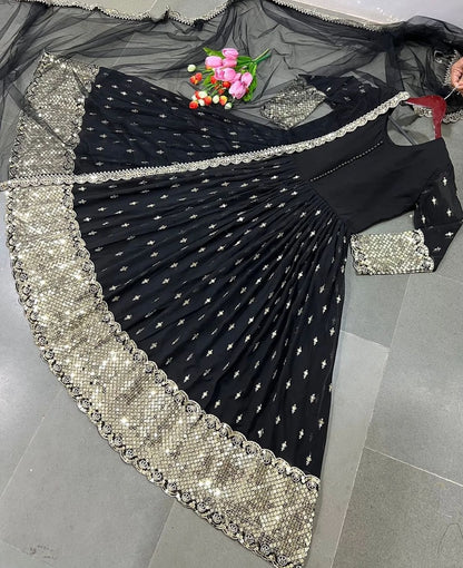 Designer Heavy Faux Georgette Gown & Dupatta Set