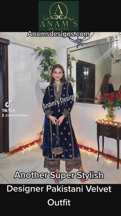 Super Stylish Pakistani Velvet Suit
