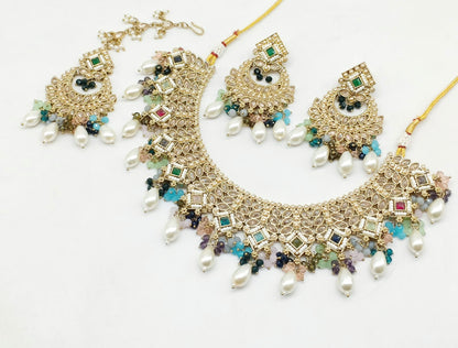 Super Stylish Reverse Polki Choker Set